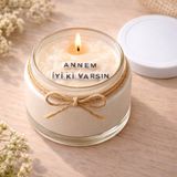 Verda Desing Annem Iyi Ki Varsın Notlu Kokulu Kavanoz Mum - Özel Notlu Hediyelik Cam Mum - Beyaz - 1 Adet