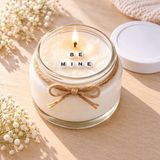 Verda Desing Be Mine Notlu Kokulu Kavanoz Mum - Özel Notlu Hediyelik Cam Mum - Beyaz - 1 Adet