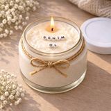 Verda Desing Benim Ol Notlu Kokulu Kavanoz Mum - Özel Notlu Hediyelik Cam Mum - Beyaz - 1 Adet