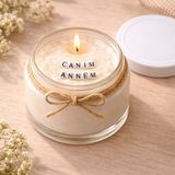 Verda Desing Canım Annem Notlu Kokulu Kavanoz Mum - Özel Notlu Hediyelik Cam Mum - Beyaz - 1 Adet