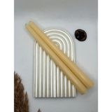 Verda Desing Dekoratif Pastel Açık Turuncu Şamdan Mumu 2 Li Set - 1