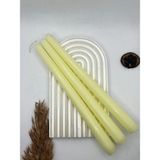 Verda Desing Dekoratif Pastel Limon Sarısı Şamdan Mumu 3 Lü Set - 1