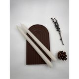 Verda Desing Dekoratif Pastel Mat Beyaz Şamdan Mumu 2 Li Set - 1