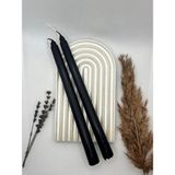 Verda Desing Dekoratif Pastel Mat Siyah Şamdan Mumu 2 Li Set - 1