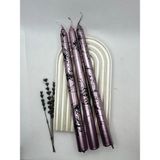 Verda Desing Dekoratif Siyah Mermer Desenli Metalik Pembe Şamdan Mumu 3 Lü Set - 1
