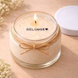 Verda Desing Gülümse ♥ Notlu Kokulu Kavanoz Mum - Özel Notlu Hediyelik Cam Mum - Beyaz - 1 Adet