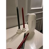 Verda Desing Hediyelik Yılbaşı Dekoratif Metalik Kırmızı Yeşil Şamdan Mumu 4 Lü Set - Kırmızı - Yeşil - 1