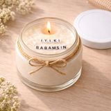 Verda Desing Iyi Ki Babamsın Notlu Kokulu Kavanoz Mum - Özel Notlu Hediyelik Cam Mum - Beyaz - 1 Adet