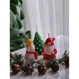 Verda Desing Kardanadam, Noel Baba ve Çam Ağacı Dekoratif Yılbaşı Mumları (3 Lü) - Renkli
