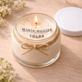 Verda Desing Minik Mucize Yolda Notlu Kokulu Kavanoz Mum - Özel Notlu Hediyelik Cam Mum - Beyaz - 1 Adet