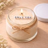 Verda Desing Only You Notlu Kokulu Kavanoz Mum - Özel Notlu Hediyelik Cam Mum - Beyaz - 1 Adet