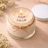 Verda Desing Ruh Eşim Notlu Kokulu Kavanoz Mum - Özel Notlu Hediyelik Cam Mum - Beyaz - 1 Adet