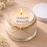 Verda Desing Sen Çok Özelsin Notlu Kokulu Kavanoz Mum - Özel Notlu Hediyelik Cam Mum - Beyaz - 1 Adet
