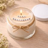 Verda Desing Seni Seviyorum Notlu Kokulu Kavanoz Mum - Özel Notlu Hediyelik Cam Mum - Beyaz - 1 Adet