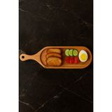Vergis Ahşap (Amerikan Dişbudak) Oval Sunum Tabağı, Servis Tabağı, Kahvaltı Tabağı 39X12CM