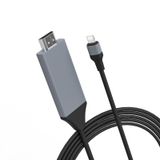 Vergissm Telefondan TV'ye HDMI Kablosuna Aydınlatma, 1080P HDTV Kablo Adaptörü, Dijital AV Adaptörü Senkronizasyon Ekran Dönüştürücü Uyumlu Telefon/i-Pad/i-Pod on TV/Projektör/Monitör (6,6 FT, Siyah)