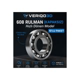 Veriqo3D 608 Kapaksız Rulman 10’lu Paket – Hızlı Dönen Metal Bilyalı Rulman