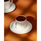 Verly 6 Kişilik 12 Parça Kahve Fincan Takımı - Beyaz/Silver - 95 ml