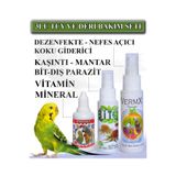 VERMX-TR DOĞAL HAYVAN SAĞLIĞI ÜRÜNLERİ 3LÜ Vitamin Tüy ve Deri Bakım Seti Muhabbet Kuşu Kanarya Papağan Tüm Kuşlar için