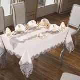 Verna Masa Örtüsü 160x260 Cm 26 Parça Krem Silver