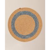 Vernal Yuvarlak Kilim - Naturel/Mavi - 100 cm