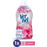 Vernel Konsantre Çamaşır Yumuşatıcısı 1320ml Çiçek Ferahlığı ile 55 Yıkama Kötü Kokulara Veda - 1,2 lt