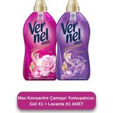 Vernel Max Gül ve Taze Lavanta Konsantre Yumuşatıcı 1.44L 60 Yıkama Uzun Süreli Ferahlık - 1,44 lt