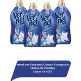 Vernel Max Konsantre Çamaşır Yumuşatıcısı 1440ml (60 YIKAMA) Lilyum X4 ADET - 1,2 lt