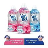 Vernel Max Konsantre Çamaşır Yumuşatıcısı 3x Set 1320 ml 2 Çiçek Ferahlığı 1 Buz Serinliği - 1,32 lt