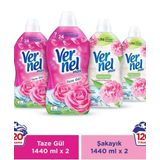 Vernel Max Konsantre Çamaşır Yumuşatıcısı 4 x 1440ml (240 Yıkama) 2 Taze Gül + 2 Şakayık