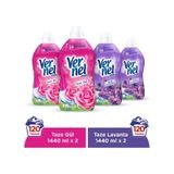 Vernel Max Konsantre Çamaşır Yumuşatıcısı Taze Gül 2 x 1440 ML + Taze Lavanta 2 x 1440 ML