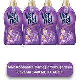 Vernel Max Konsantre Taze Lavanta 5,76 lt 4'lü Set Uzun Süreli Ferahlık ve Yumuşatıcı Etkisi