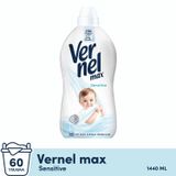 Vernel Max Sensitive Alerjik Ciltler için Boya İçermeyen 60 Yıkama Konsantre Çamaşır Yumuşatıcısı (1 x 1440 mL)