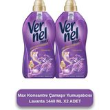 Vernel Max Taze Lavanta 1.44 lt Konsantre Yumuşatıcı 2'li Set 60 Yıkama Uzun Süreli Ferahlık - 1,44 lt
