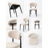 Vernus Home Polus Sandalye - Metal İskelet Modern Yemek Sandalyesi - Ergonomik Tasarım, Silinebilir Kumaş - Kurulu Teslim