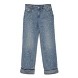 VERO MODA Bayan Vmallison Mr Straight Pearl Jeans Si309, mavi (medium denim blue), 27W / 30L