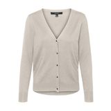 VERO MODA Bayan Vmsilje Ls V yaka hırka Ga Noos örgü ceket, Moonbeam, S
