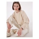 Vero Moda Bisiklet Yaka Krem Kadın Sweatshırt VMVIANA LS BALLOON SWEAT JRS GA