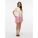Vero Moda Bisiklet Yaka Normal Krem Kazak Kadın Vmgold Ss O-Neck One Button Cardıga