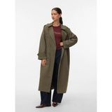 Vero Moda Haki Kadın Trençkot Vmchloe Long Trenchcoat Ga Noos - XL