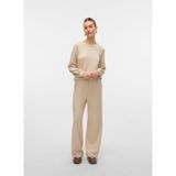 Vero Moda Kadın Normal Bel Rahat Kesim Pantolon, Krem, M
