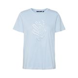 VERO MODA Kadın VMFRANCIS SEA SS TOP BOX JRS POP3 Tişört Mavi S