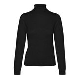 VERO MODA Kadın Vmiris Ls yuvarlak yaka kazak Ga Noos örgü kazak, Siyah, L