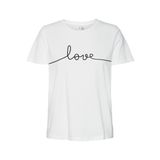 VERO MODA Kadın VMKAMI S/S O-NECK tişört JRS BTQ GA Tişört Beyaz M