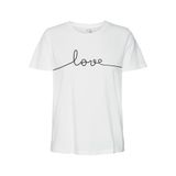 VERO MODA Kadın VMKAMI S/S O-NECK tişört JRS BTQ GA Tişört Beyaz S
