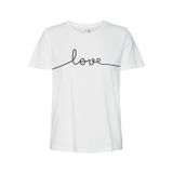VERO MODA Kadın VMKAMI S/S O-NECK tişört JRS BTQ GA Tişört Beyaz XS