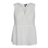 VERO MODA Kadın VMKATTY SL TOP WVN Tişört Beyaz M