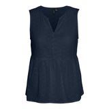 VERO MODA Kadın VMKATTY SL TOP WVN Tişört Lacivert M