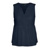 VERO MODA Kadın VMKATTY SL TOP WVN Tişört Lacivert S