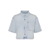 VERO MODA Kadın VMLILIA 2/4 LOOSE DENIM SHIRT GU3207 Denim Gömlek Açık Mavi Denim S